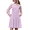 Light Purple, variant on Girls Mesh Puff Lantern Long Sleeve High Waist Formal A Line Light Blue Dress with Pockets for Kids 6-13 Years