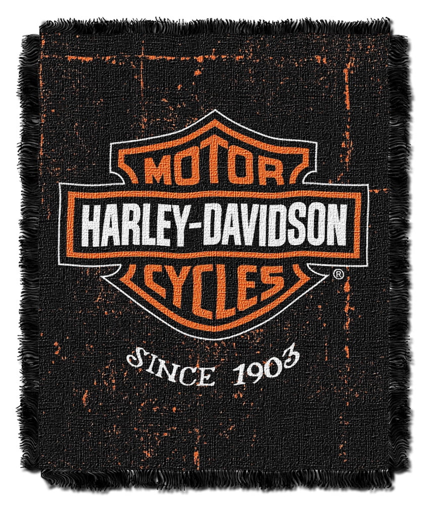 Harley Davidson Industrial Jacquard Throw Blanket Harley Davidson Industrial Jacquard Throw Blanket