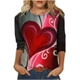 thumbnail image 1 of Blusa informal de manga larga con cuello redondo y estampado de amor para mujer Fridja  hkj2731, 1 of 5