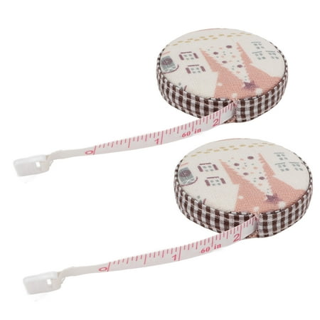 

TOPINCN 2 Pcs Retractable Measuring Body Fabric Sewing Knitting Craft Wrapping Small Cloth Tape Measure Tool Fabric Tape Measure