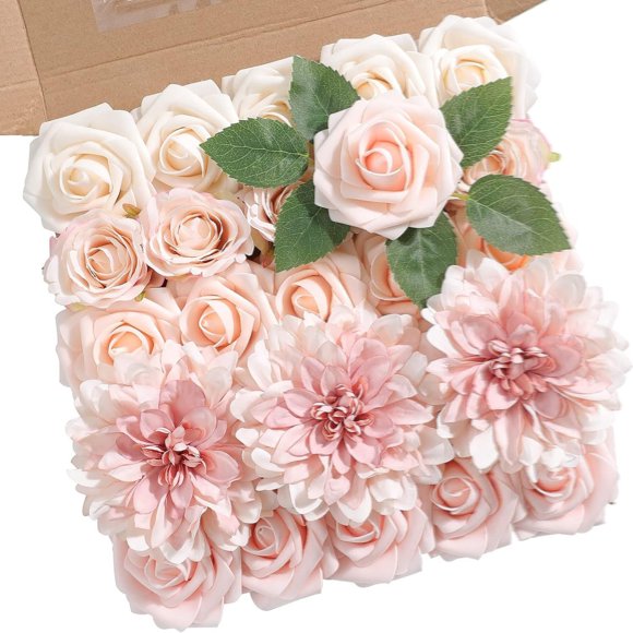 Fleurs Artificielles Hortensia Boîte de Fleurs Simulées Proposition d'Anniversaire Tête de Fleur avec Poteau Décoration d'Ambiance de Mariée 1 Boîte (I)