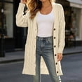 thumbnail image 2 of LWFFDAW Long Open Fornt Cardigan Sweater for Women Long Sleeve Button Down Sweater Fall Winter Soft Loose Knit Sweater Coat, 2 of 10