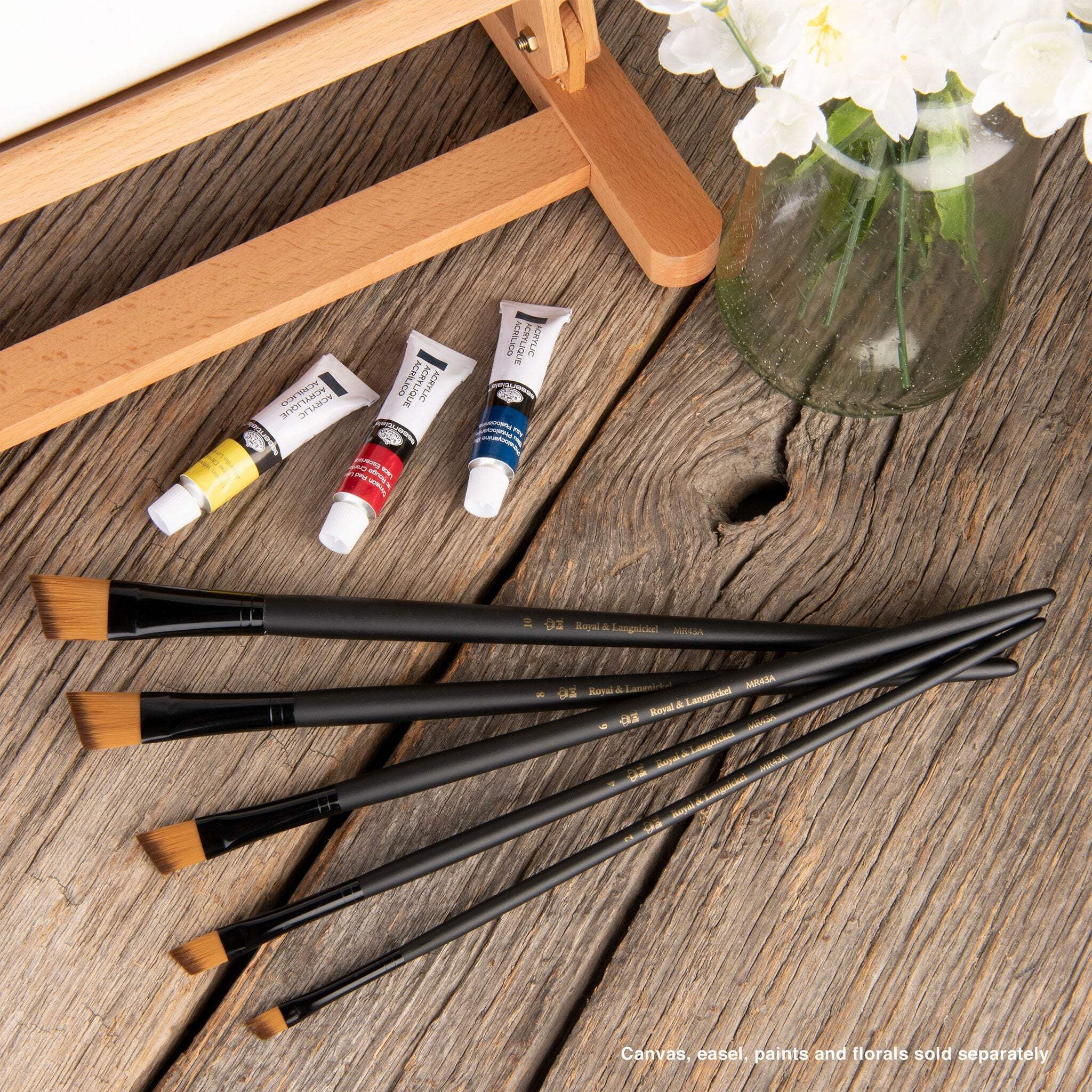RSET-4308 | Essentials™ 5pc Gold Taklon Variety Brush Set 4308