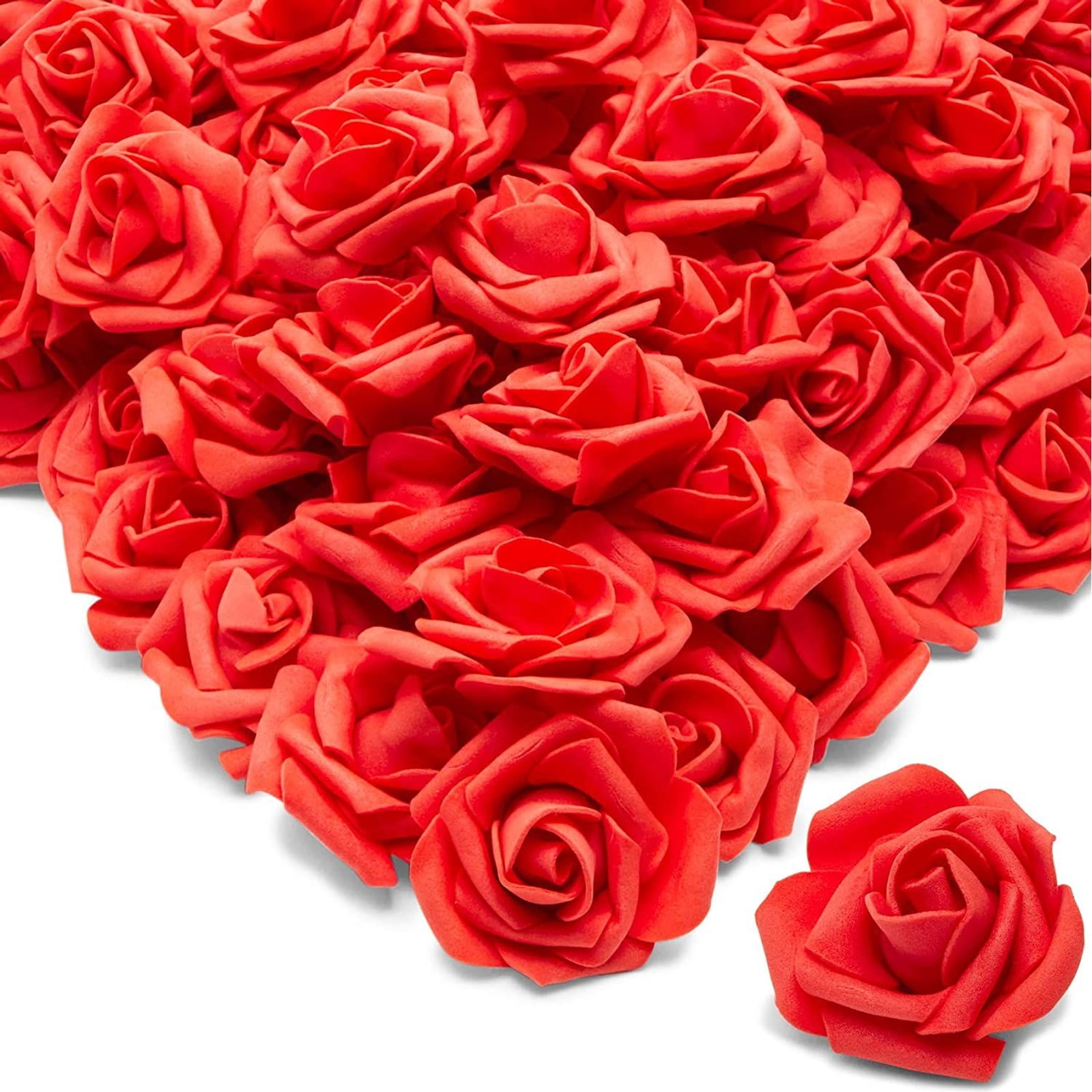100/500pcs 6cm PE Foam Roses Artificial Flower DIY Wedding Bride Bouquet Party 