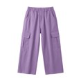 thumbnail image 6 of OGLCCG Cargo Pants for Girls Size 10-11,Wide Leg Elastic Waist Cargo Athletic Pants with Multi Pockets Purple, 6 of 8