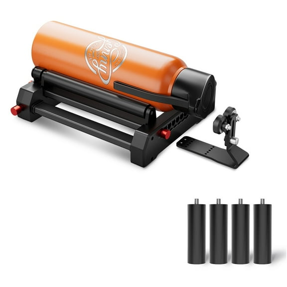 Algolaser Rotary Roller and Adjustable Risers Compatible with Algolaser Laser Machines for Engraving Cylindrical Objects