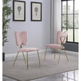 thumbnail image 2 of Chaises Latérales Ailées avec Velours Rose et Base Chromée Dorée (Ensemble de 4), 2 of 2