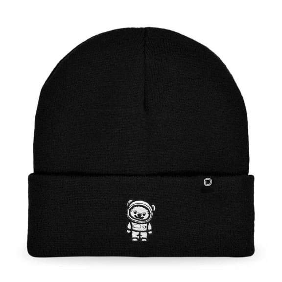 Dalix Ice Bear Embroidered Beanie Hat Polar Bear Cozy Knit Cap Cold Weather Mens in Black