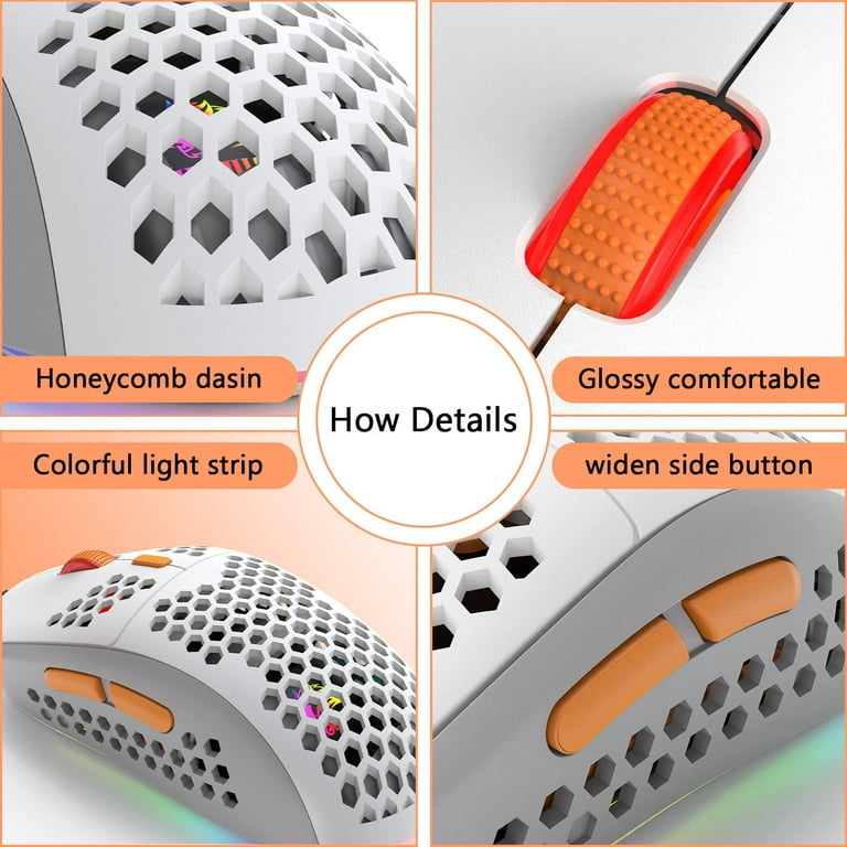 ZIYOULANG M8 Ultralight Wired Gaming Mouse, Lightweight Honeycomb