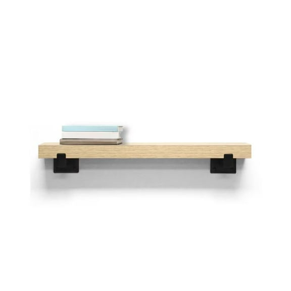 allen   roth 23.6-Inches L x 4.75-Inches D x 3.93-Inches H Natural Oak MDF Rectangular Bracket shelf
