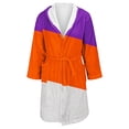 thumbnail image 4 of MEICHEN Womens Fleece Plush Robe With Hood Long Soft Color Block Pockets Loungewear Luxurious Flannel Bathrobe for Women, 4 of 5