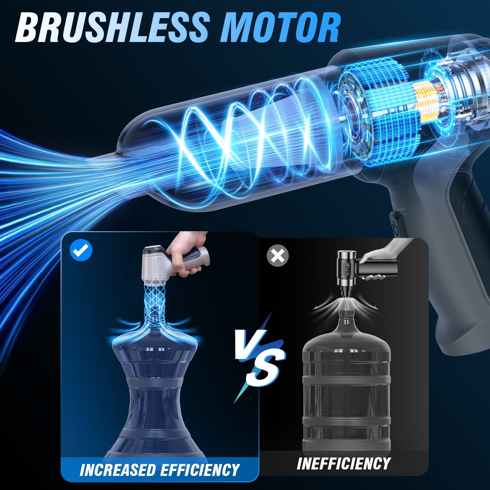 Juyafio Cordless Car Vacuum Cleaner 12000Pa, 120W 4-in-1 Powerful Suction, 60Min Runtime, Lightweight Handheld Vacuum for Car Pet Hair Home