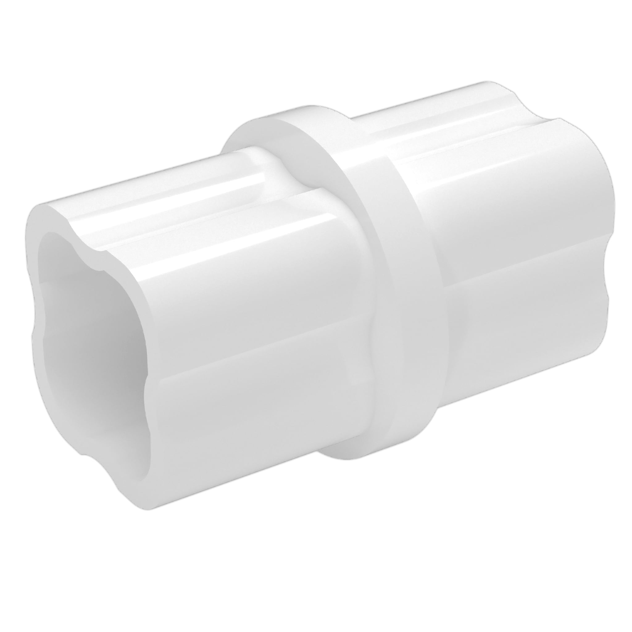 FORMUFIT F001ICO-WH-10 Internal PVC Coupling, Furniture Grade, 1' Size, White, 10-Pack