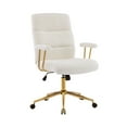 thumbnail image 3 of Techni Mobili Elegant Textured Boucle White and Gold Office Chair, RTA-3270C-WHT, 3 of 10