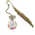 thumbnail image 1 of Bookmark Scripture Feather Inspirational Bookmarks Metal Bookmarks Christian Bible Verse Inscription Bookmark Gifts for Friends and Family Birthday (I Proverbs 31:25), 1 of 6