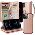 thumbnail image 1 of navor Magnetic Detachable Wallet Case [RFID Protection] [10 Card Pockets] [3 Money Pockets] Compatible for iPhone 12 Pro [6.1 Inch] JOOT-3L Series [Rosé Gold], 1 of 6