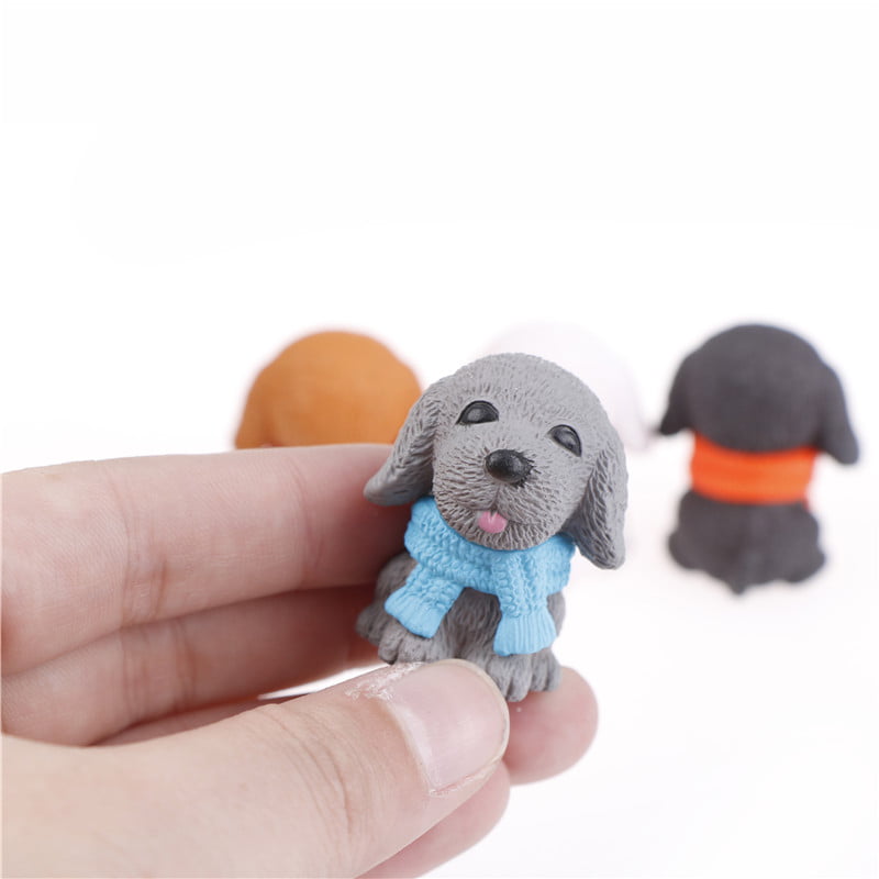 4pcs Dog Resin Miniature Figurine Dollhouse Fairy Garden Decor Micro LandscapePT
