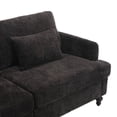 thumbnail image 6 of 62'' Small Modern Loveseat Couch, Mid-Century Low Back Chenille 2-Seat Tufted Sofa Couch with 2 Pillows for Living Room, Bedroom, Office, Apartment, Dorm, Studio and Small Space (Black), 6 of 8