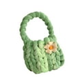 thumbnail image 1 of Bolso de crochet para mujer, con asa superior, elegante y suave, para fiesta de trabajo. verde, 1 of 9