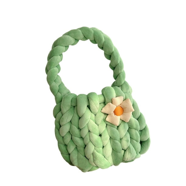 Bolsa de crochet de mujeres Bolsa acolchada Accesorio Femenino Accesorio Multipropósito de tejido de tejido Bolso de punto para la fiesta de viaje de verde