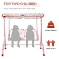 thumbnail image 3 of Outsunny Kids Porch Swing, Outdoor 2-Seat Patio Chair, Toddler Glider with Adjustable Canopy, Seat Belt for Garden Backyard Rabbit Pattern, 3 of 9