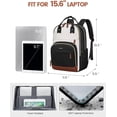 thumbnail image 4 of Lovevook Women's USB Charging Port Nylon 15.6" Laptop Backpack, Black-Beige, 4 of 8
