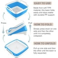 thumbnail image 5 of 2.4 Gal(9L) Collapsible Dish Basin with Drain Plug, Space Saving Outdoor Multiuse Foldable Sink Tub, Dishpan, Kitchen Storage Tray for Camping, Vegetable Washing, RV (Blue), 5 of 18