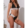thumbnail image 2 of DARING DIVA Women's Color Block Wavy Stripes Bikini Sets Small Black, 2 of 6