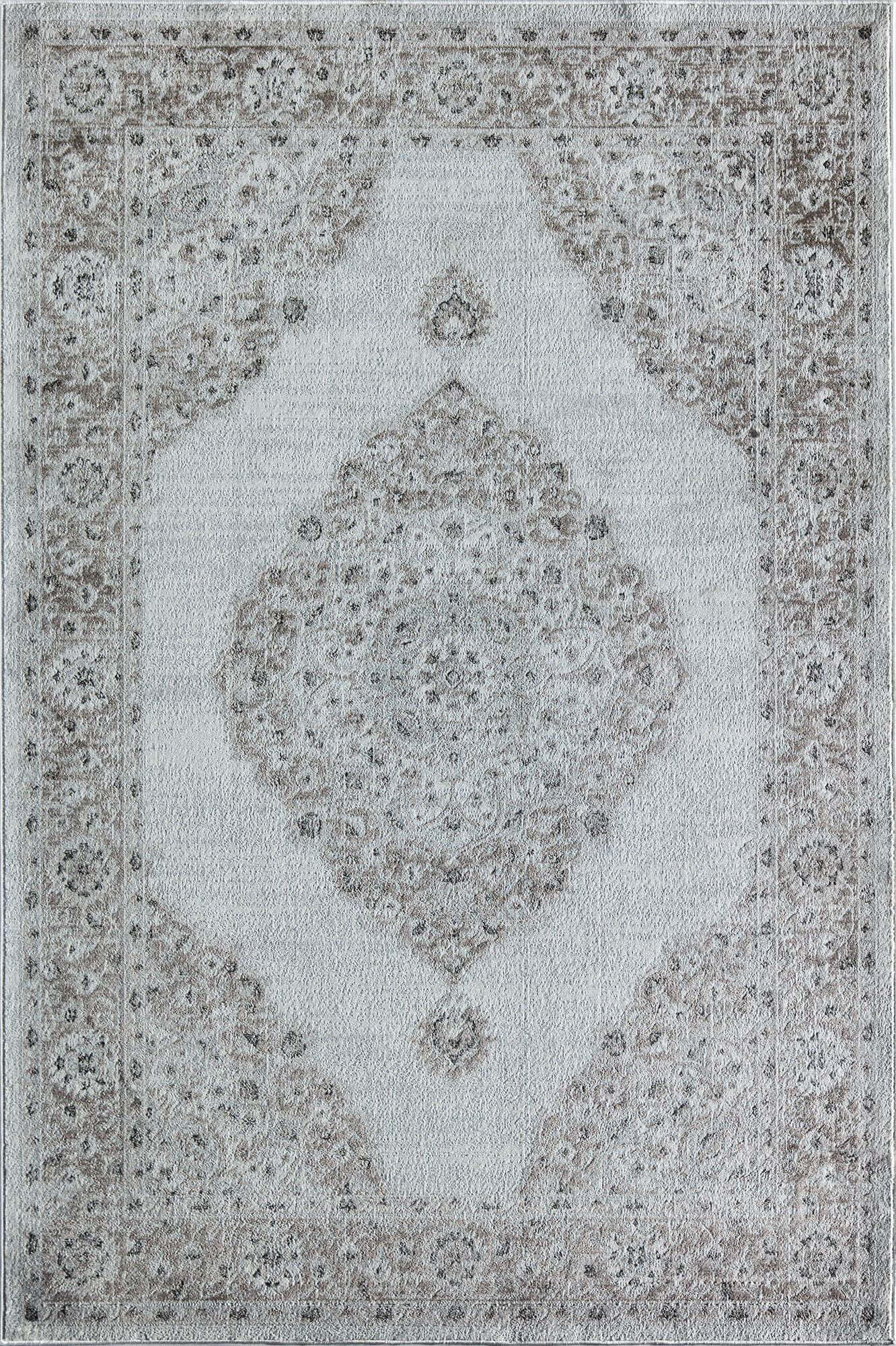Rugs America Silas SM30C Natural Linens Abstract Vintage Gray Area Rug, 8'0"X10'0"