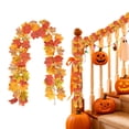 thumbnail image 2 of Fall Maple Leaf Garland, 6.56ft Flexible Lightweight Artificial Autumn Foliage Vine, Reusable Warm Tone Harvest Strand Decor for Stair Banister Mantel Porch Rail, Halloween Thanksgiving Decoration, 2 of 4