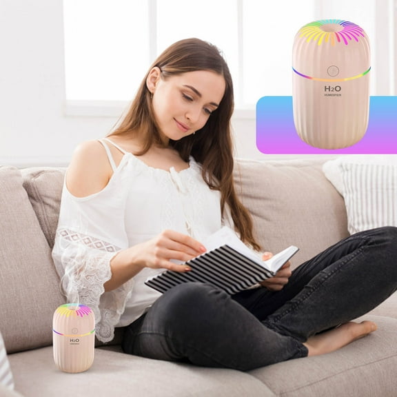 Oggfader Humidifier for Room Humidifier 300ml Small Humidifier For Plants Humidifier With Colorful Cup Humidifier For Bedroom Office Pink