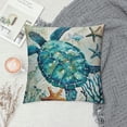 thumbnail image 2 of Leisuo  Sea Turtle Throw Pillow Case Mediterranean Style Sea Theme Decorative Square Cushion Cover for Pillow Inserts, 2 of 5