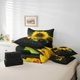 thumbnail image 5 of Sunflower Bed in a Bag Queen Comforter Set 7 Piece,Yellow Flower Floral Bedding Sets Music Notes Sheet Set with Comforter, 5 of 5