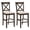 Dark Brown and Cream, variant on Costway Rubber Wood X-Back Bar Stools Set of 2 with Upholstered Cushioned Seats & Footrests Dark Brown and Cream
