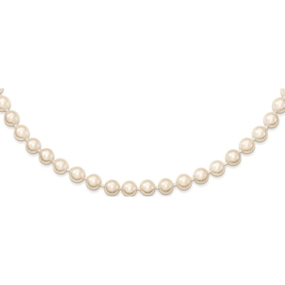 14K Yellow Gold 5-6mm Round White Saltwater Akoya Cultured Pearl Necklace Made In Canada pl50a-24