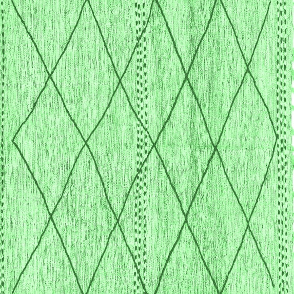 Ahgly Company Indoor Square Solid Emerald Green Modern Area Rugs, 5' Square