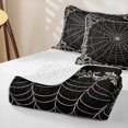 thumbnail image 4 of Homewish Elegant Halloween Spider Web Quilt King,Floral Border Print King Coverlet Set,Black Cream,3pcs, 4 of 7