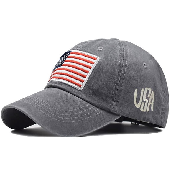 Gorra de béisbol Ptduabenlu con bandera de EE.UU. bordada y ajuste de algodón