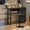 Black Marble, variant on Bestier 3 Piece Bar Dining Pub Table and Chairs Set with Storage Shelves Counter Height Home Kitchen Rustic
