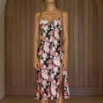 thumbnail image 2 of IROINNID Sleeveless V-Neck Dress For Women Fashion Summer Casual Backless Floral Top Camis Dress Prints Below The Knee Sundress, 2 of 9