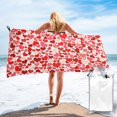 thumbnail image 2 of ZNDUO Bath Towel, Pink Seamless Hearts Pattern Oversized Quick Dry Bath Towel Beach Towel - 31.5"x63", 2 of 8