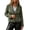Army Green, variant on Women's Suede Peplum Jacket Lapel Collar Long Sleeve Button Front Cinched Waist Solid Winter Outerwear