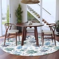 thumbnail image 3 of Round Rug 6Ft Washable Non-Slip, Blue Teal Coastal Circle Area Rugs for Living Room Bedroom, Coral Starfish Seaside Summer Beach Indoor Floor Mats Carpet Runner for Home Decor Aesthetic, 3 of 8
