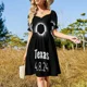 thumbnail image 5 of Divertido regalo de Goldendoodle. Vestido de manga corta con estampado de Golden Doodle The Dood. Vestidos de fiesta, vestidos de noche para mujer., 5 of 8