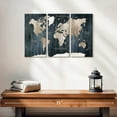 thumbnail image 2 of Elephant Stock Aged Wooden World Map Wall Art - Horizontal Multi Panel Canvas - Living Room Wall Decor - Map Multi Panel - White And Beige Decor - 23" x 14", 2 of 4