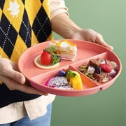 4pcs Divided Dinner Plates Portion Control Plates 3 Compartment Diet Plates, 9 inches