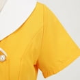 thumbnail image 7 of Cosfo Yellow Summer Dresses for Women 2024 Casual Colorblock Short Sleeve V-Neck Midi Dresses A-Line Dresses, 7 of 7