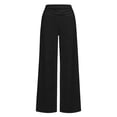 thumbnail image 4 of RUTAYY Girls Pants Casual Wide Leg Fold Over Waist Relaxed Fit Versatile Trousers, Black, 4 of 5