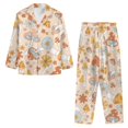 thumbnail image 3 of Renewold Aesthetic Mushroom Flowers Button Pajama for Women Size 3XL Breathable Long Sleeve Pj Shirt Jogger Walking Sweatsuit Soft Pullover Tops & Long Pant Set of 2, 3 of 6