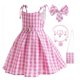 thumbnail image 3 of Conjunto de 8 vestidos para niñas, vestido de fiesta a cuadros, disfraz de princesa rosa para niñas de 3 a 10 años, para celebrar cumpleaños., 3 of 4